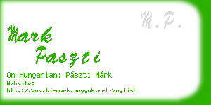 mark paszti business card